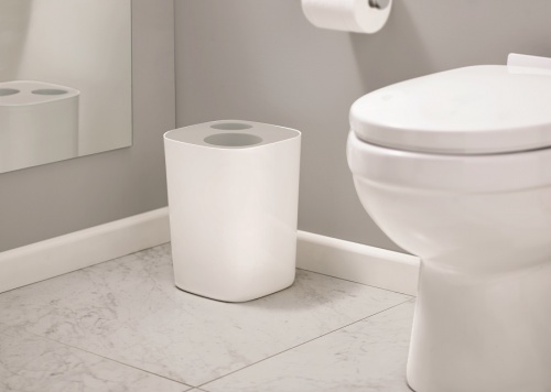 Контейнер мусорный Split™ для ванной комнаты, бело-серый фото 3