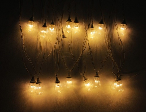 Ламполайт линейно-свесовый, 10х0.2 м, 20 ламп, теплый белый, коннектор, белый провод, уличная, Rich LED фото 2