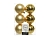 Набор однотонных пластиковых шаров матовых, цвет: золотой, 80 мм, упаковка 6 шт., Kaemingk