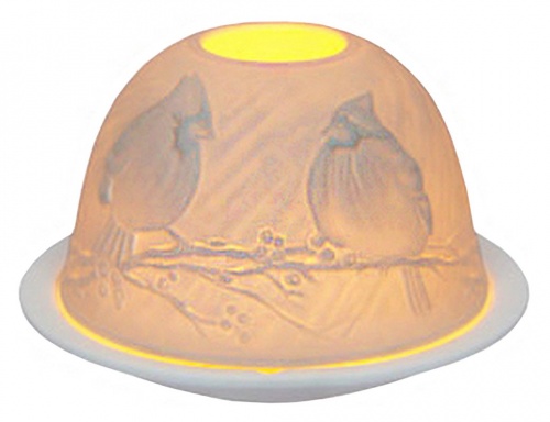 Подсвечник для чайной свечи "Кардиналы на веточке", фарфор, 8х12 см, SHISHI фото 2