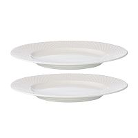 Набор из двух тарелок белого цвета с фактурным рисунком из коллекции essential