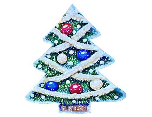 Елочная игрушка Новогоднее Деревце 10 см, дерево, подвеска, Winter Deco фото 2
