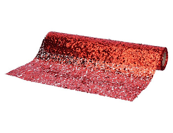 Ткань для декорирования БРИЛЛАР, с пайетками, красная, 28x250 см, Koopman International