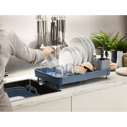 Сушилка для посуды раздвижная extend, синяя фото 5