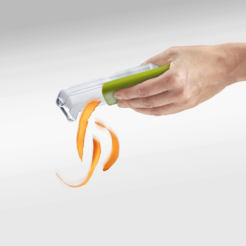 Овощечистка с горизонтальным гладким лезвием и емкостью для очисток peelstore, зеленая фото 4