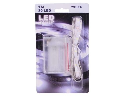 Светодиодная лента LED STRIP на липучке, 90 холодных белых LED-огней, 3 м, батарейки, Koopman International фото 3