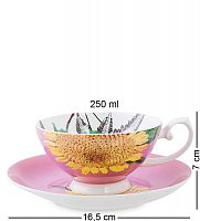 SL-15 Чашка с блюдцем "Тропикана" розовая (Stechcol)