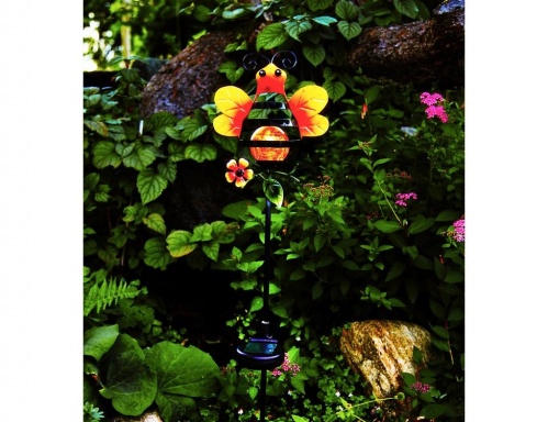 Садовый светильник-опора для растений "Пчела", белая LED-лампа, солнечная батарея, 85х17 см, STAR trading фото 2