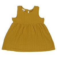 Платье без рукава из хлопкового муслина горчичного цвета из коллекции essential