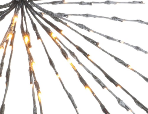 Светодиодное украшение "Ёжик со светлячками" мерцающий, чёрный, экстра теплые белые LED-огни, уличный, Kaemingk фото 2