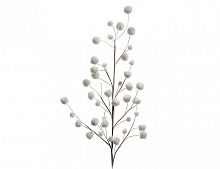 Декоративная ветка "Снежные шарики", белая, 55 см, Kaemingk