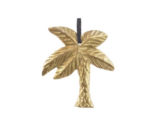 Ёлочное украшение "Золотая пальма", золотой, металл, 8х8 см, Kaemingk