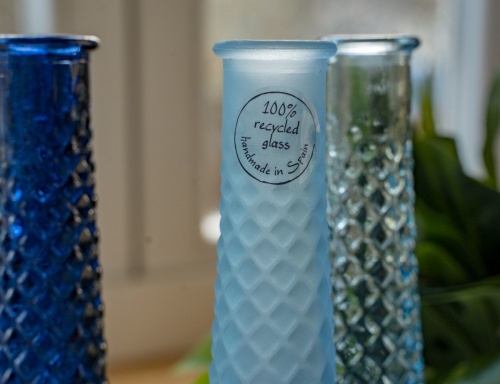 Декоративные стеклянные вазы SKY AND SEA, голубая гамма, 32 см (5 шт.), Kaemingk фото 6