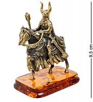 AM-1274 Фигурка "Рыцарь на коне с булавой" (латунь, янтарь)