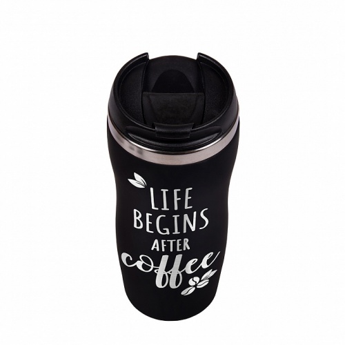 Термокружка "Life begins after coffee " подарочной упаковке фото 5