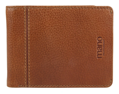 Бумажник Mano Don Montez, натуральная кожа в коньячном цвете, 12,5х9,7 см