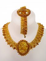 Яркий комплект из балтийского янтаря и бисера: ожерелье, браслет, 10174b,10175n