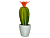 Искусственное растение в горшке ЦВЕТУЩИЙ КАКТУС (с красным цветком), пластик, 24 см, Kaemingk