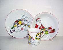 Сервиз Leander, включающий 3 предмета, в том числе кружку объемом 0,22л, в разноцветном исполнении