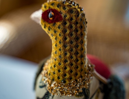 Украшение "Нарядный фазан", текстиль, перо, 11x61x25 см, Kaemingk фото 2