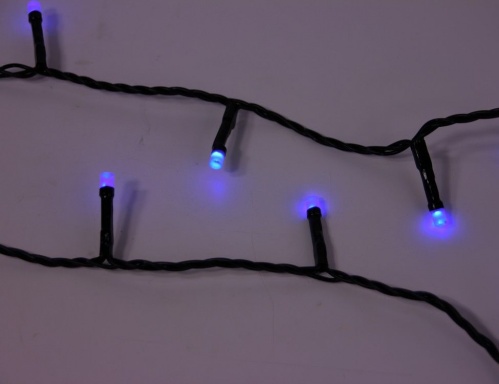 Светодиодная гирлянда "Нить объемная", 120 RGB LED ламп (меняющих цвет), 9+3м, черный PVC провод, таймер, уличная, Kaemingk фото 9