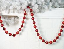 Бусы на ёлку НОВОГОДНЕЕ ОЖЕРЕЛЬЕ, пластик, красный, 2-4 см, 208 см, Winter Deco