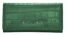 Кошелёк Cross Bebe Coco, кожа наппа,  зелёный/рыжий, 19,5 х 10,2 х 2,5 см