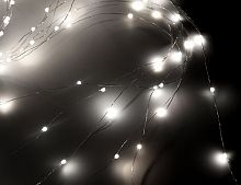 Гирлянда "Лучи" (роса), 120 ультра ярких холодных белых mini-LED огней на серебристой проволоке, 6*2 м+3 м,  контроллер, уличная, SNOWHOUSE