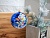Стеклянный ёлочный шар ЗОДИАК: КРОЛИК 'ПОДАРОВЕД', синий, 85 мм, Елочка