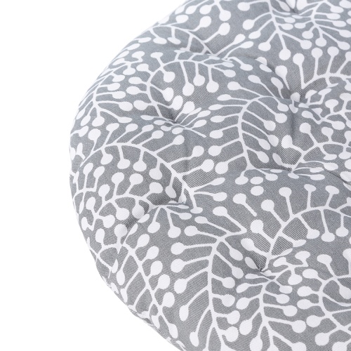 Подушка на стул круглая серого цвета с принтом Спелая Смородина из коллекции scandinavian touch, 40 см фото 3