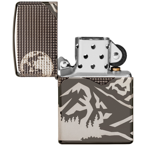 Зажигалка Zippo Armor с покрытием High Polish Black Ice, чёрная, 38x13x57 мм фото 4