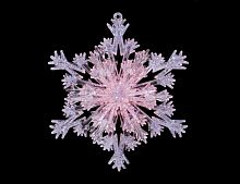 Снежинка "Пушистые лучики", акрил, прозрачная с розовым с серебряным, 12.7 см, Forest Market