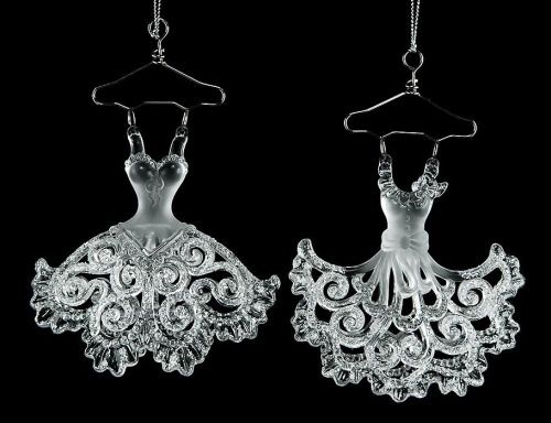 Ёлочное украшение "Ажурное платье", серебристое, 12 см, разные модели, Forest Market