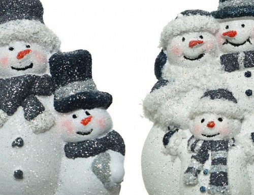 Ёлочная игрушка "Три снеговичка", пластик,  5х9х11 см, разные модели, Kaemingk фото 2
