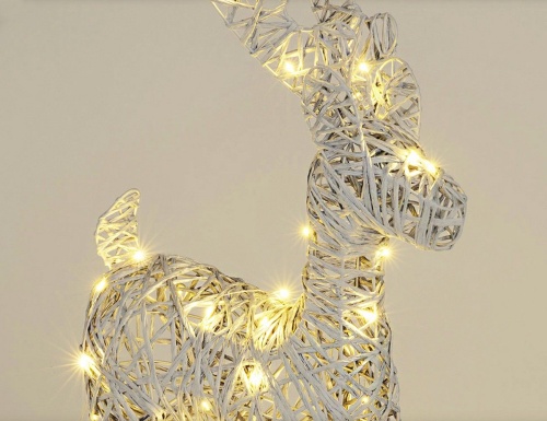Светящаяся фигура ДОМАШНИЙ ОЛЕНЬ, 50 теплых белых mini LED-огней, 50 см, таймер, батарейки, Koopman International фото 3
