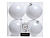 Набор однотонных пластиковых шаров матовых, цвет: белый, 100 мм, упаковка 4 шт., Kaemingk