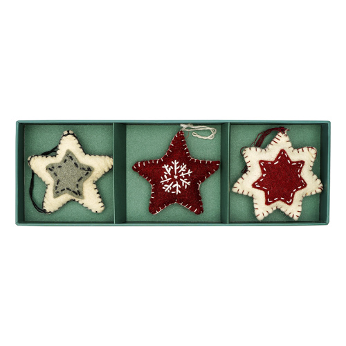 Набор елочных украшений из фетра christmas stars из коллекции new year essential, 3 шт. фото 9
