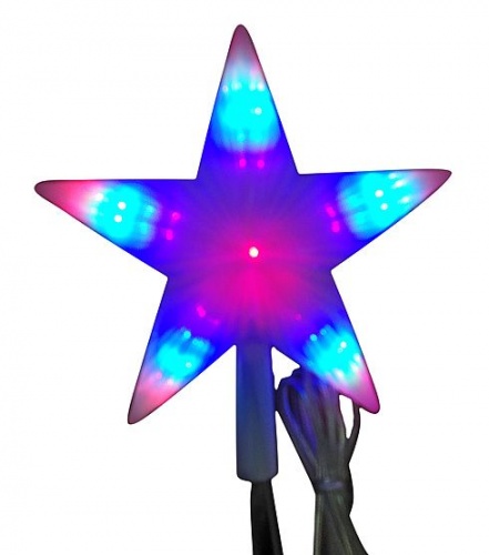 Верхушка светящаяся "Звезда", 31 разноцветная мерцающая LED-лампа, 22 см, SNOWHOUSE фото 2