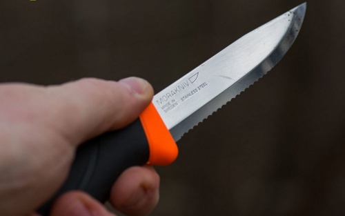 Нож Morakniv Companion F Serrated, нержавеющая сталь, оранжевый фото 5
