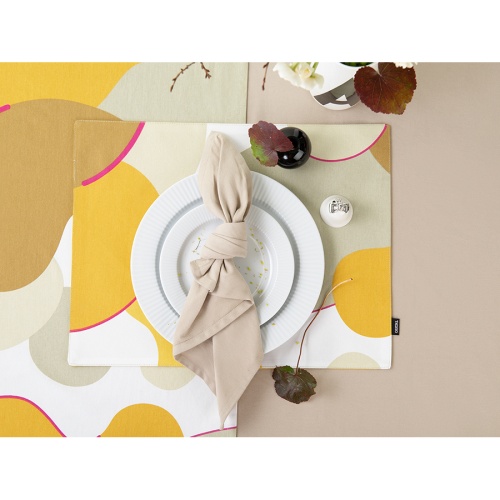 Дорожка на стол из хлопка горчичного цвета с авторским принтом из коллекции freak fruit, 45х150 см фото 6