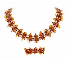 Комплект из натурального янтаря: ожерелье, браслет, 11057,20922