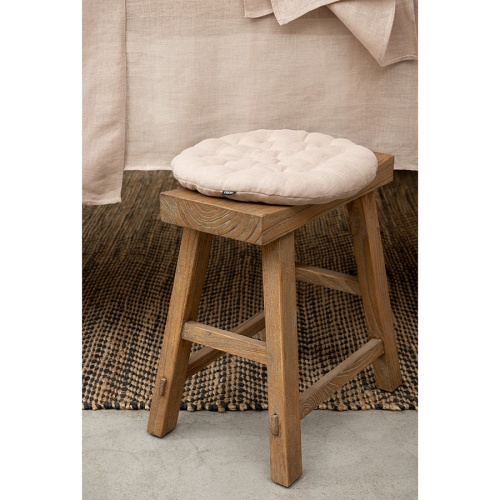 Подушка на стул круглая из стираного льна из коллекции essential, 40х40x4 см фото 2
