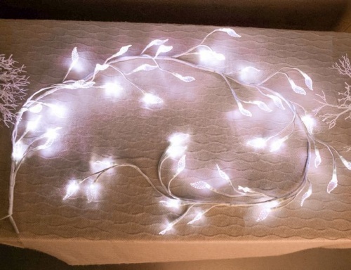 Светодиодная "Ветка с листьями", 48 холодных белых LED-ламп, 180 см, BEAUTY LED фото 3