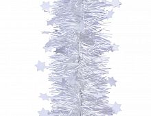 Мишура "Снежные звездочки", белая, 10х270 см, Kaemingk