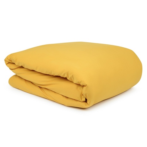 Комплект постельного белья двуспальный горчичного цвета из органического стираного хлопка из коллекции essential фото 3