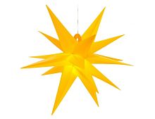Подвесная светящаяся звезда 3D "Радьянта", PVC, 2 тёплые белые LED-огни, 30 см, таймер, батарейки, уличная, Kaemingk