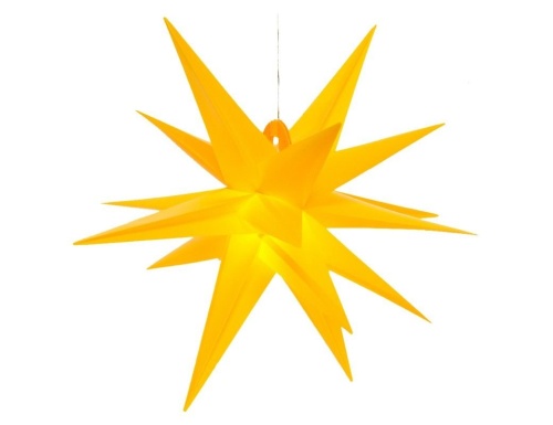 Подвесная светящаяся звезда 3D "Радьянта", PVC, 2 тёплые белые LED-огни, 30 см, таймер, батарейки, уличная, Kaemingk