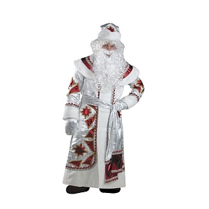 Костюм Деда Мороза серебряно-красный, размер 54-56, Батик