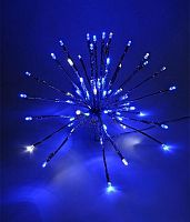 Светящаяся композиция "Ёж мерцающий", 32 луча, 48 синих, 16 холодных белых мерцающих  LED ламп, 30 см, уличная, LEGOLED