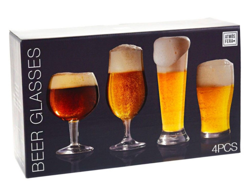 Набор пивных бокалов BEER DELUXE, стекло, 370-600 мл (4 шт.), Koopman International фото 2
